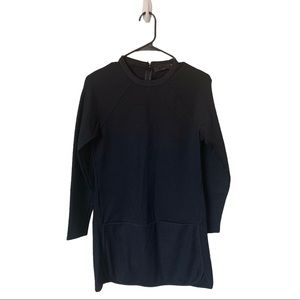 Zara TRF Black L/S Shift Dress w/ Mesh Accent